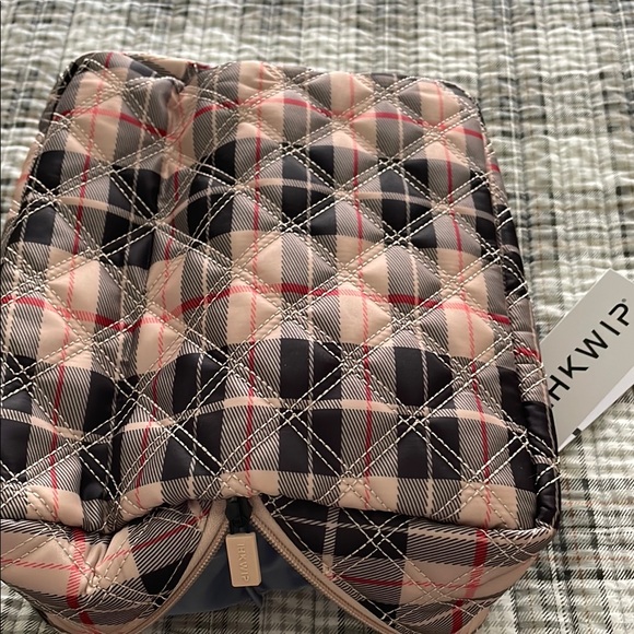 Plaid Cosmetic Bag - Black and Tan - Picture 4 of 5